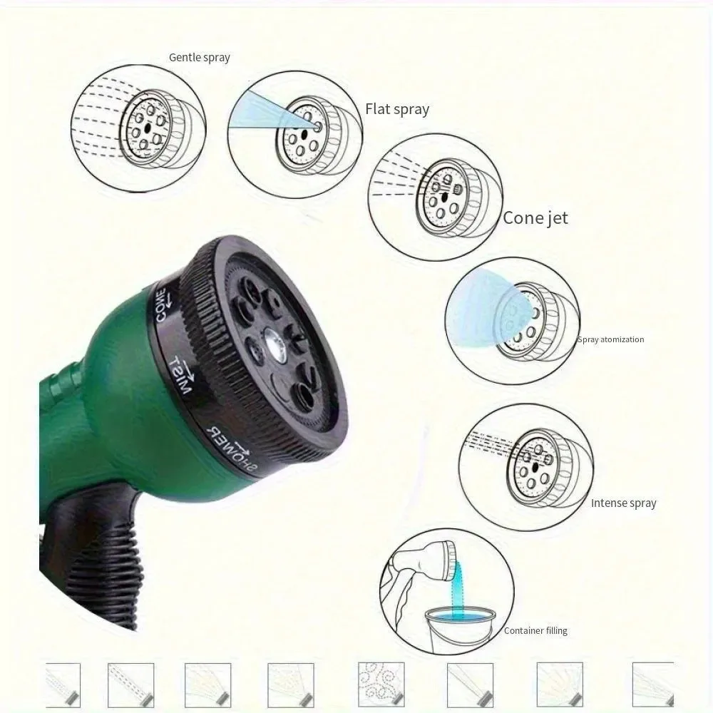 High Pressure Garden Water Gun Hose Nozzle 8 Mode Car Washing Yard Water Sprayer Irrigation Pipe Tube Nozzle Sprinkle Tools water gun nozzle