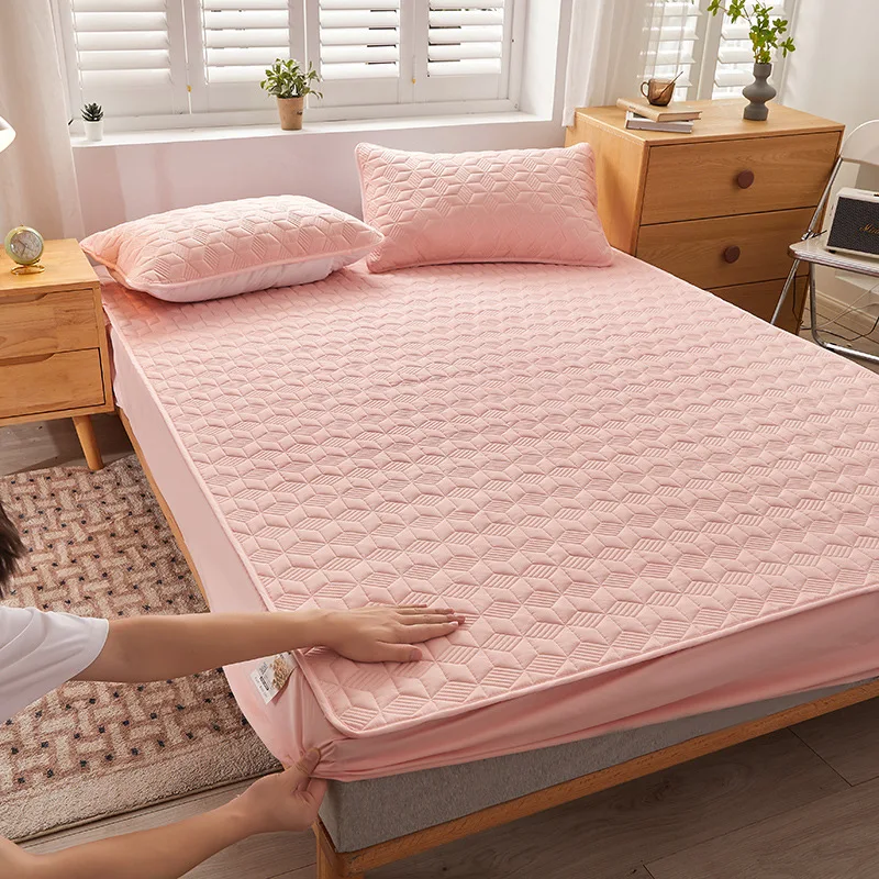 

Anti Mite Mattress Cover Queen Size Winter Bed Spreads Lash Couple Cotton Waterproof Mattress Cover Luxury Bedspreads 180x200