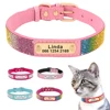 Personalized Cat Collar Bling Rhinestone Small Dog Cats Collars Free Custom Kitten Puppy Nameplate ID Necklace Pet Accessories 1