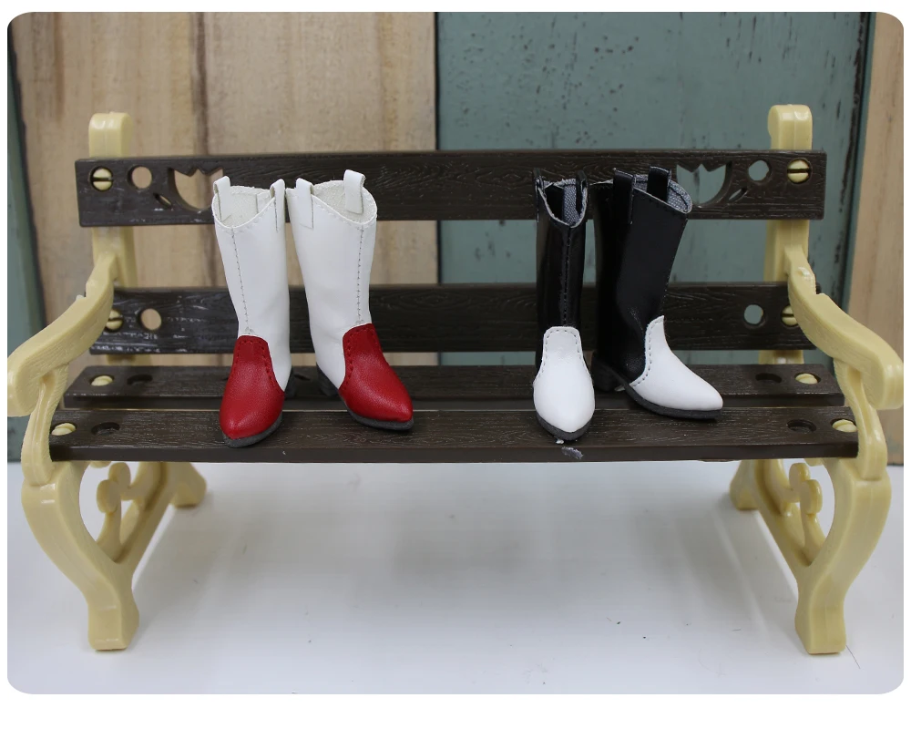 Neo Blythe Doll Leather Chunky Heels Boots 3