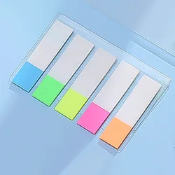 Vibrant Fluorescent Sticky Notes & Bookmark Set - Transparent Memo Pads for School and Office Stationery (Half color 125 sheet)