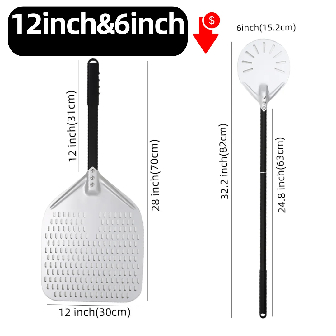 Enhanced Pizza Oven Shovel and Paddle Set - Hard Anodized Baking Tool Collection