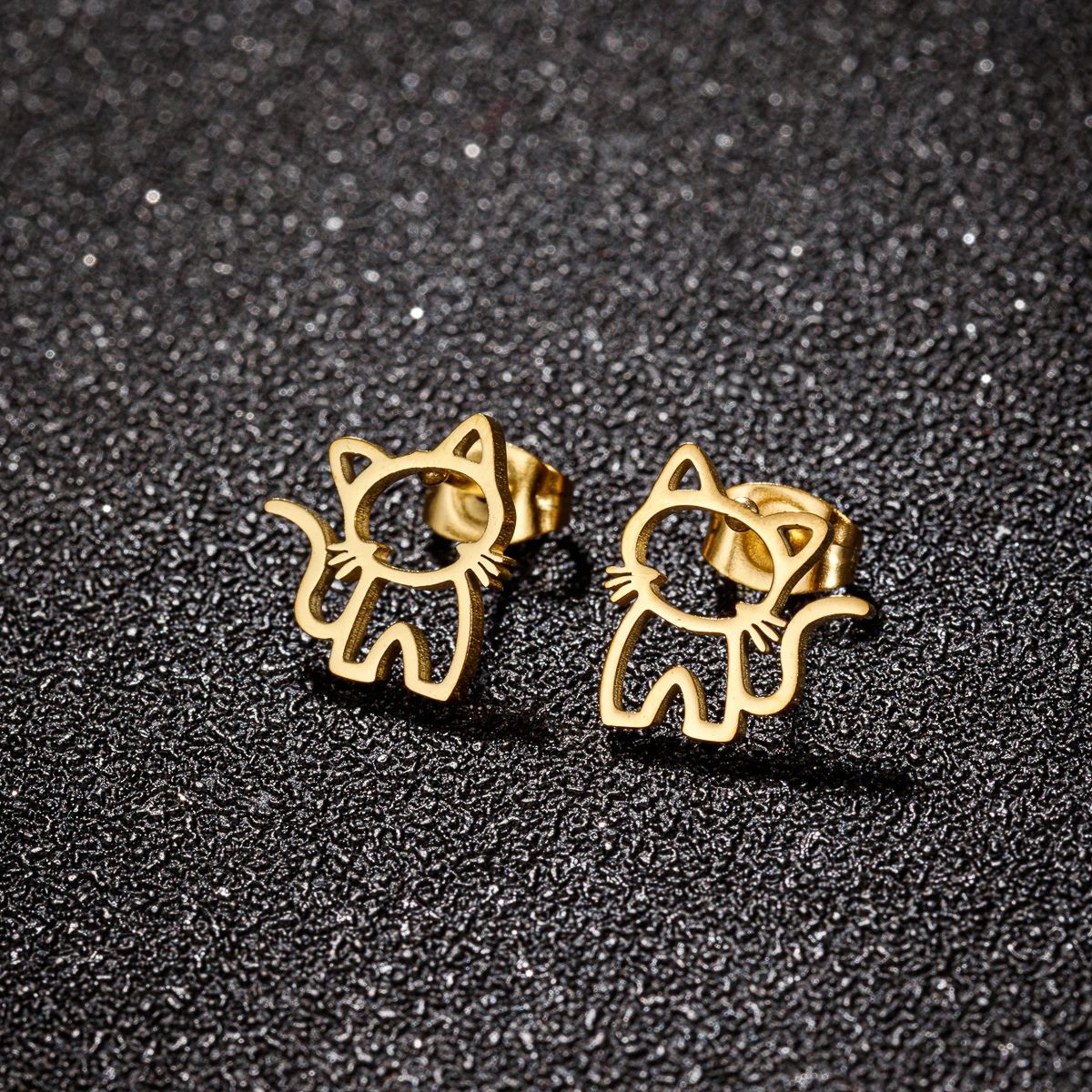 Winzige süße Dackel Hund Ohrstecker für Frauen schöne Haustier Tier Katze Piercing Ohr Edelstahl Original Modeschmuck – Detail 3