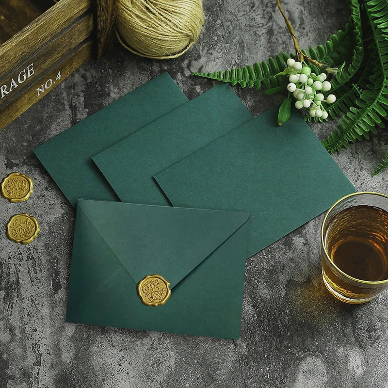 Mailing Envelopes 10pcs/lot Green High-grade 250g Paper Small Business Supplies for Wedding Invitations Postcards
