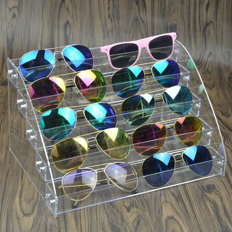 Multilayer Acrylic Glasses Storage Display Stand Jewelry Display Rack Storage Organizer Transparent Glasses Storage Holder multi layer jewelry storage display rack colorful acrylic handmade crafts display holder earrings rings glasses storage frame