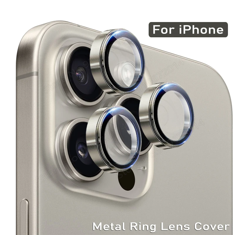 Metal Ring Camera Protectors with Lens Glass Film Cover