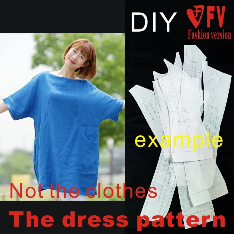 Dresses Sewing Pattern Template Cutting drawing Clothing DIY BLQ-179