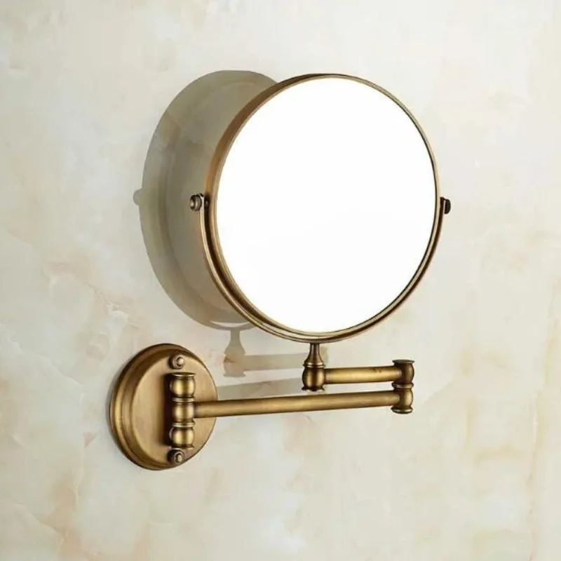 and retail brass antique bronze 3 times 8' magnifying mirror brass material double faced make-up mirror