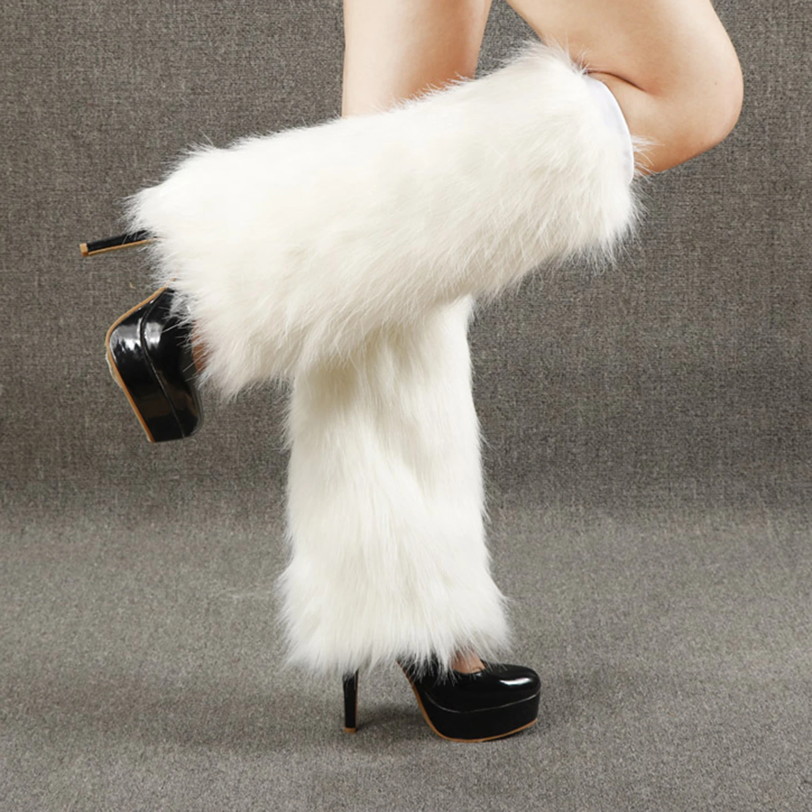 Winter Fashion Women's Girls Fluffy Fuzzy Faux Fur Leg Warmers Boot Covers Socks