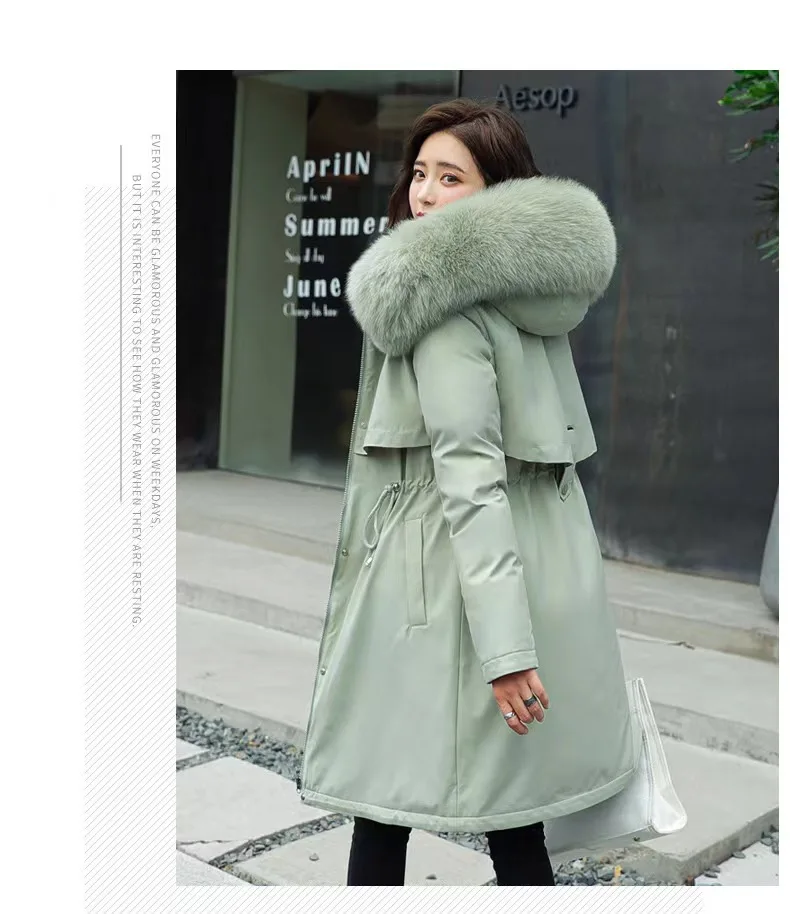 Women's dress Winter new down padded jacket women's mid-length Korean version waist large size padded jacket coat thick pie to o