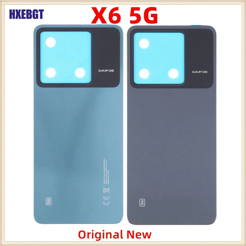 

Original For Xiaomi Poco X6 5G Rear Battery Cover Housing Door Back Lid Chassis + Adhesive Sticker Smartphone Repair Parts