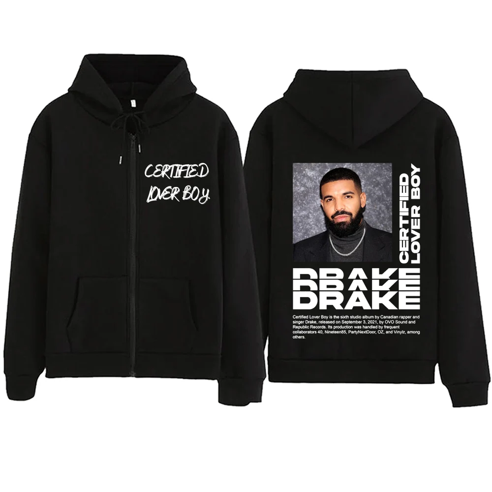 

Certified Lover Boy Drake 2024 Zipper Hoodie Harajuku Pullover Tops Streetwear Music Fans Gift V-Neck Sweatshirts Spring