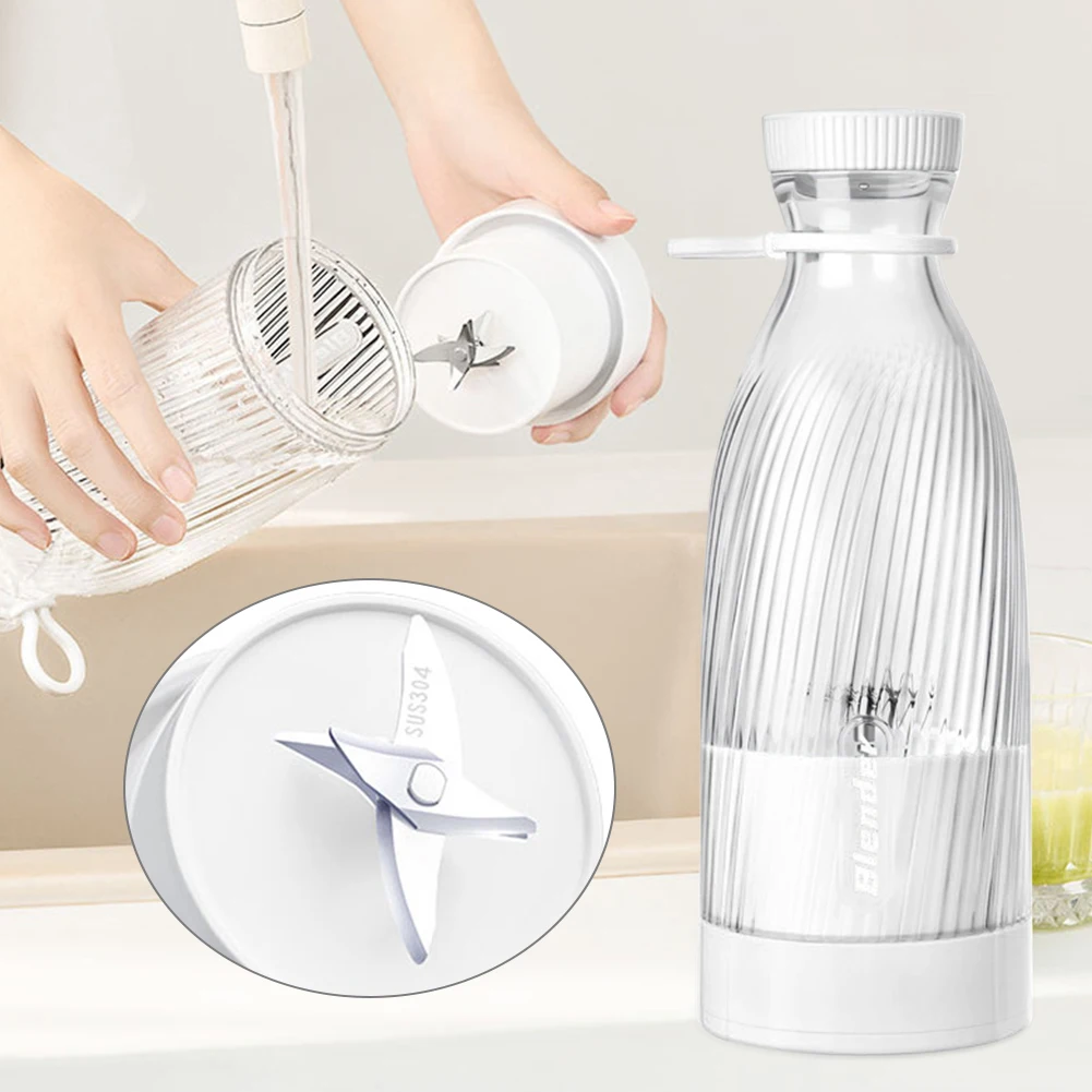 Description Picture 6 of item500ml Portable Wireless Blender Rechargeable Electric Fruit Juicer Machine 6 Blades Smoothies Mixer for Shakes Smoothies