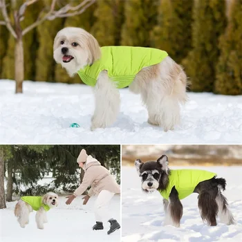 Winter Pet Dog Warm Cotton Coats Back Zipper Windproof Thickness Clothes for Small Medium Dogs Chihuahua French Bulldog Outfits 3