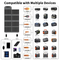 MHPOWOS – panneau solaire pliable 80W, alimentation Portable avec 4 Ports (DC/USB-C/2xUSB-A) et connecteur 7 en 1 pour sauvegarde d'urgence 6