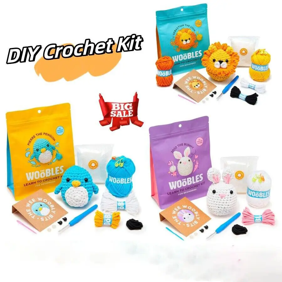 

Crochet Kit for Beginners Complete Crochet Knitting Kit Adorable Animals Gift