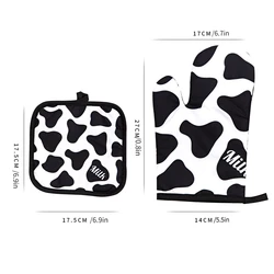 Leopard Print Insulated Kitchen Gloves Set with Potholders (Zebra)