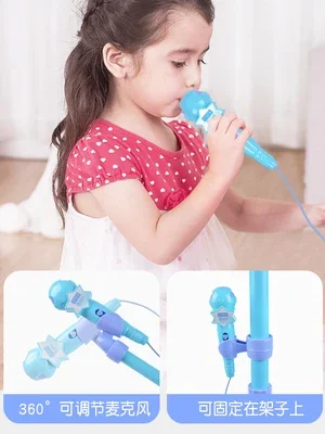 Disney girls princess Frozen Karaoke Lights Songs Toy Musical Instrument Microphone Singing Instrument music toys