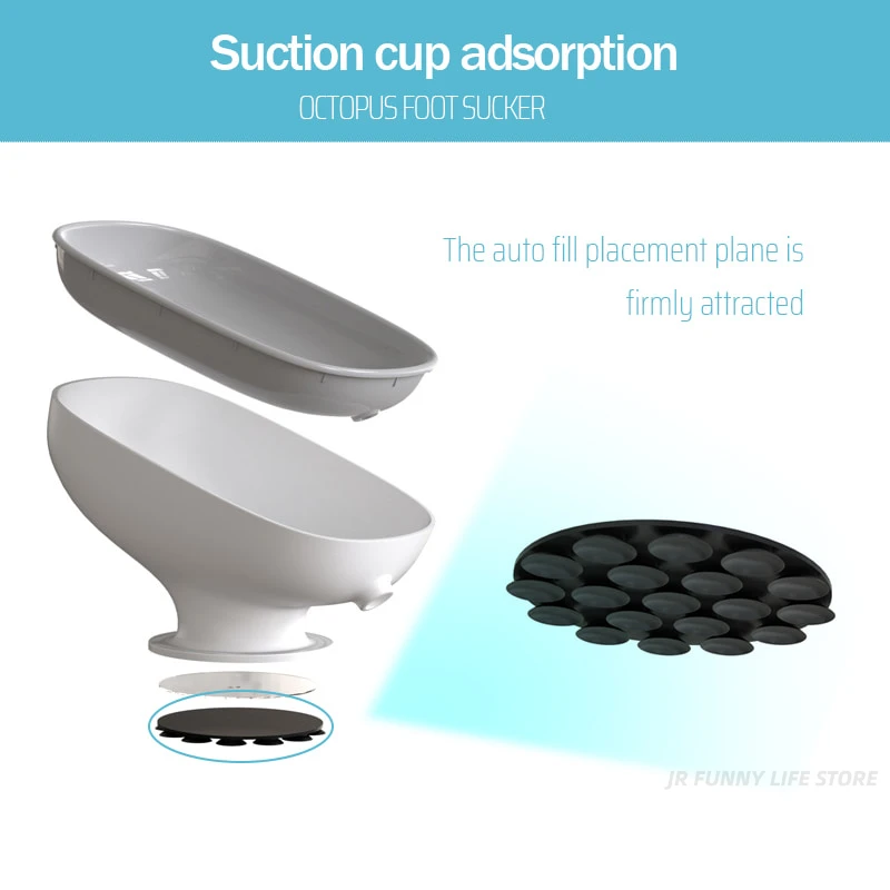 Super Suction Cup Soap Dish With Drain Water For Bathroom  Soap Holder Kitchen Sponge Holder Soap container Bathroom Supplies images - 6