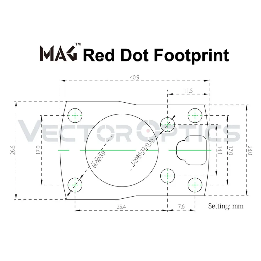 Vector Optics Frenzy Red Dot Pistol Mount Adapter G17 MAG (RMSc) Footprint For Use of G17 etc Regular Pistol without MOS system