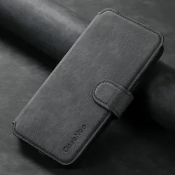 Deluxe Leather 2-in-1 Detachable RFID MagSafe Phone Case & Book Cover for Moto Edge 50 Neo (Black)