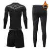 Winter Thermal Underwear Men's Warm First Layer Men's/Kids Underwear Set Plus Fleece Compression Quick Dry Second Skin Trousers 4