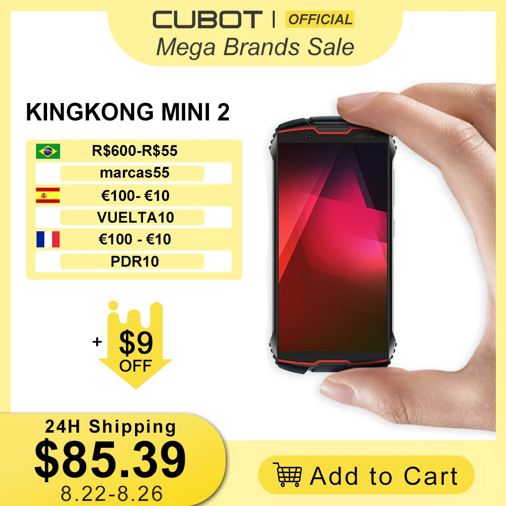 Cubot KingKong MINI2 Rugged Phone 4" QHD+ Screen Waterproof 4G LTE Dual-SIM Android 10 3GB+32GB 13MP Camera MINI Phone Face ID Cubot KingKong MINI2 Rugged Phone 4" QHD+ Screen Waterproof 4G LTE Dual-SIM Android 10 3GB+32GB 13MP Camera MINI Phone Face ID