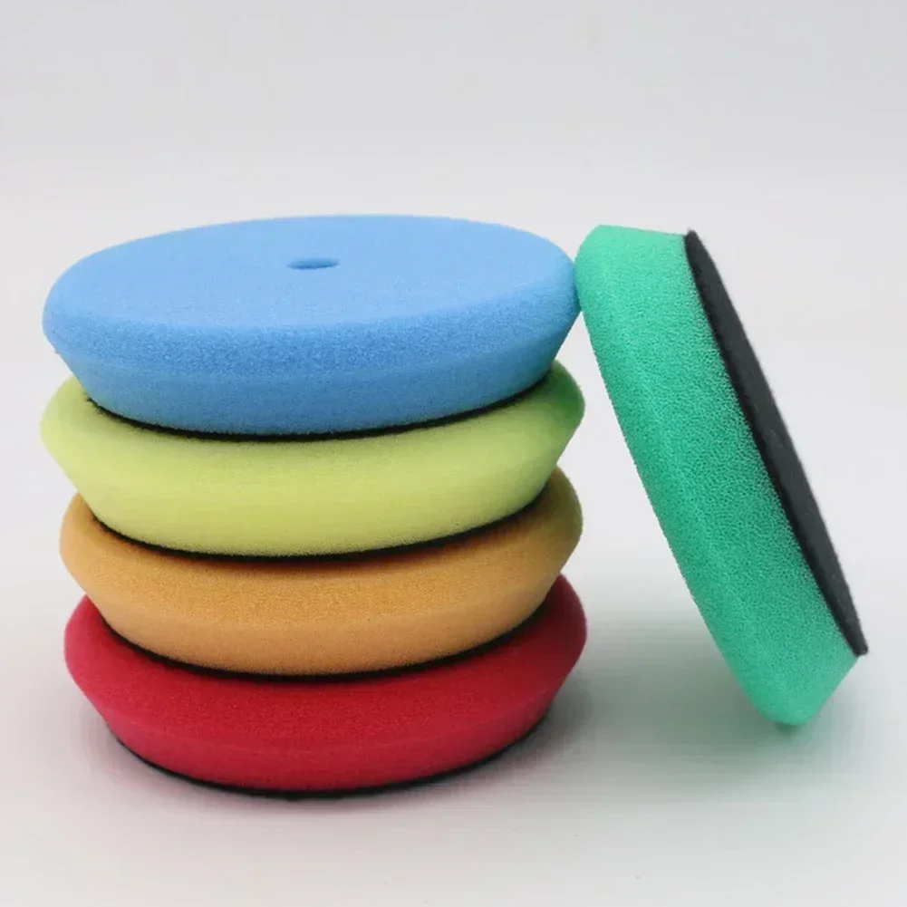 3inch 100mm Car Polishing Disc ing Waxing Pad Sponge Polishing Foam Pads For RO/DA Car Polisher Drill Adapter 5Pcs car polishing pad car polish pad car polishing sponge polishing wheel disc