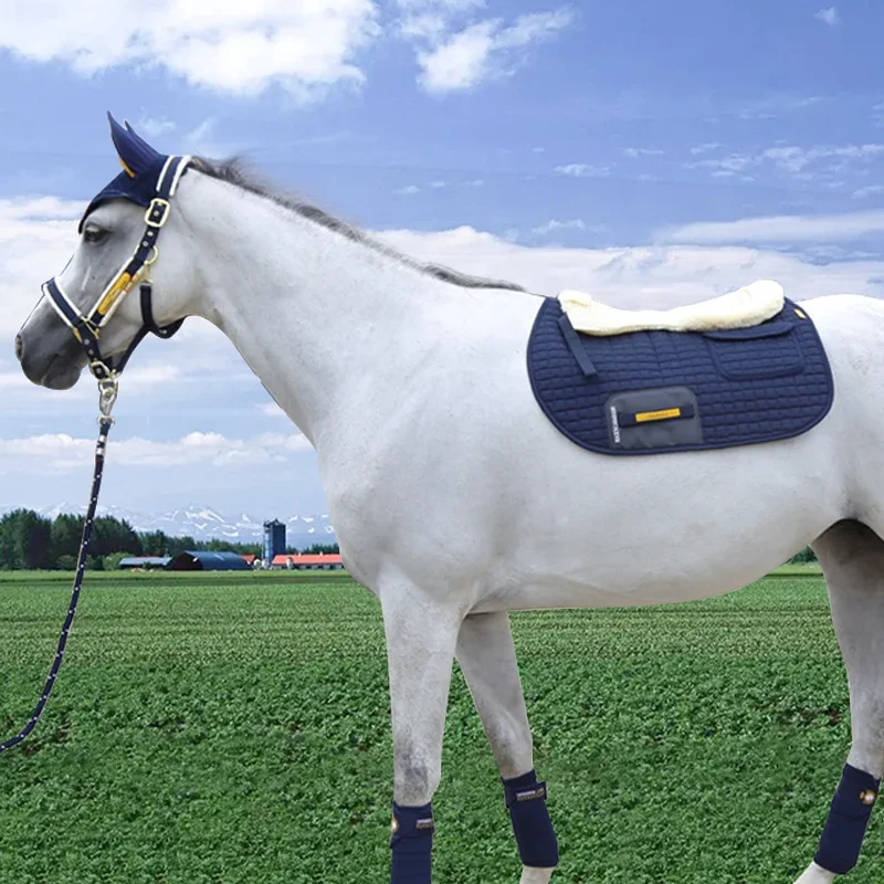 Fleece Lined Gel Pad Flexible Saddle Pad Non-slip Gel Fleece Lining Equestrian Horse Riding Shock Subscrip Horse Riding
