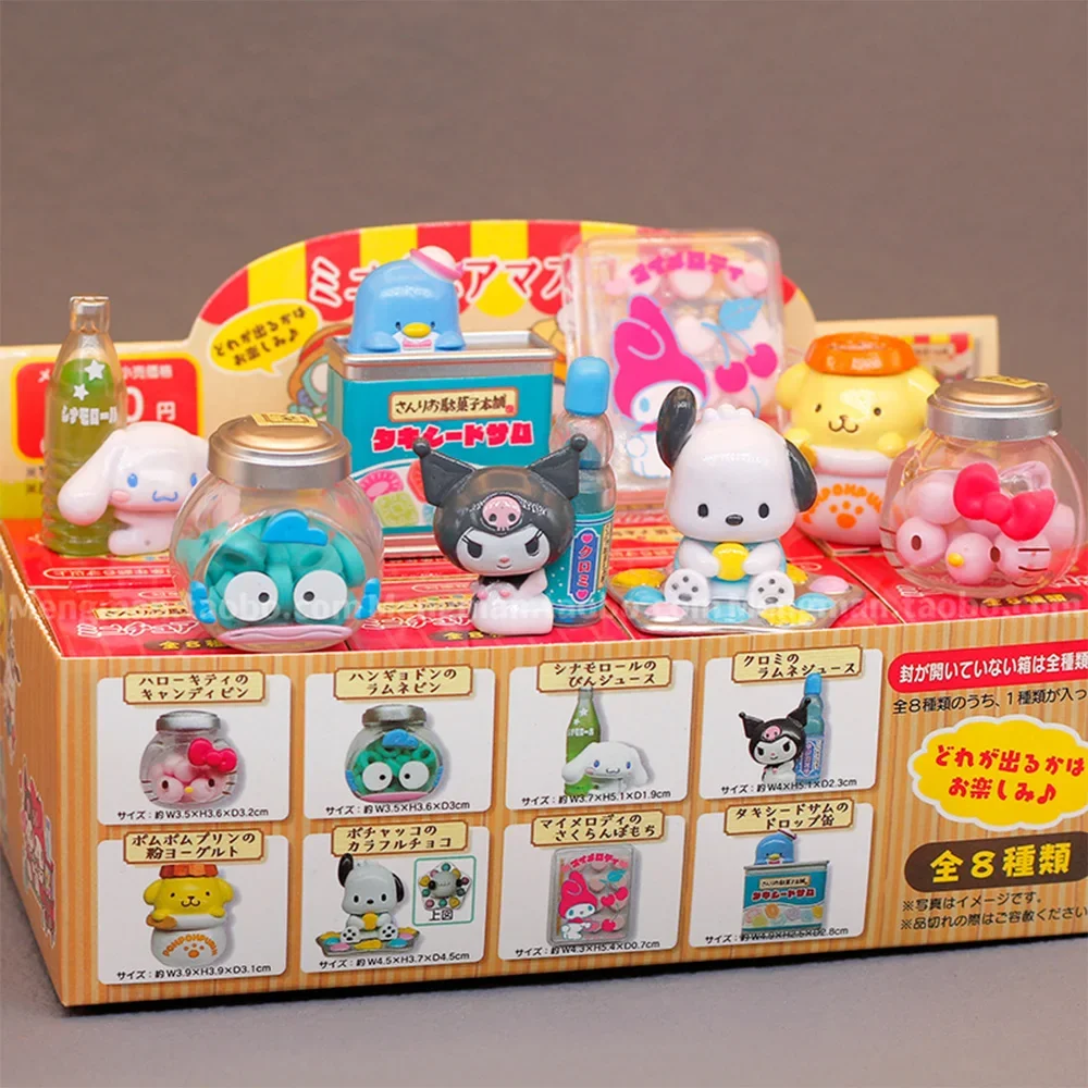 Sanrio винтажный карамельный дом Аниме фигурки кавайные украшения мультяшная кукла Hello Kitty Мелодия 8 шт. игрушки рождественские подарки для девочек