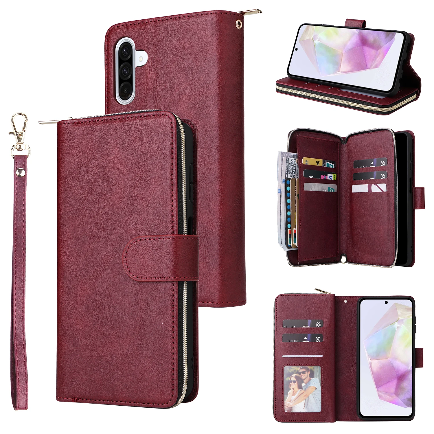 Leather Strap Wallet Case - Sleek and Stylish Design