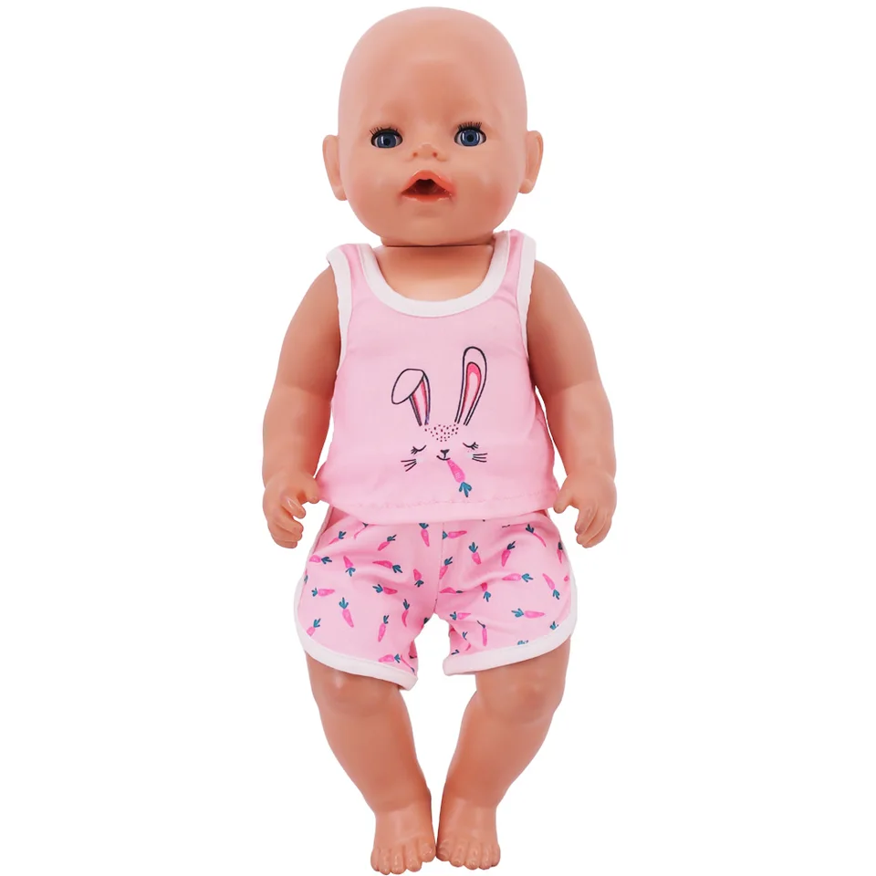 Abiti Per Bambole Da 43 Cm, Vestiti In Cotone, Per Bambole 14-18 Pollici, Colore Rosa/rosso, 1 Pezzo