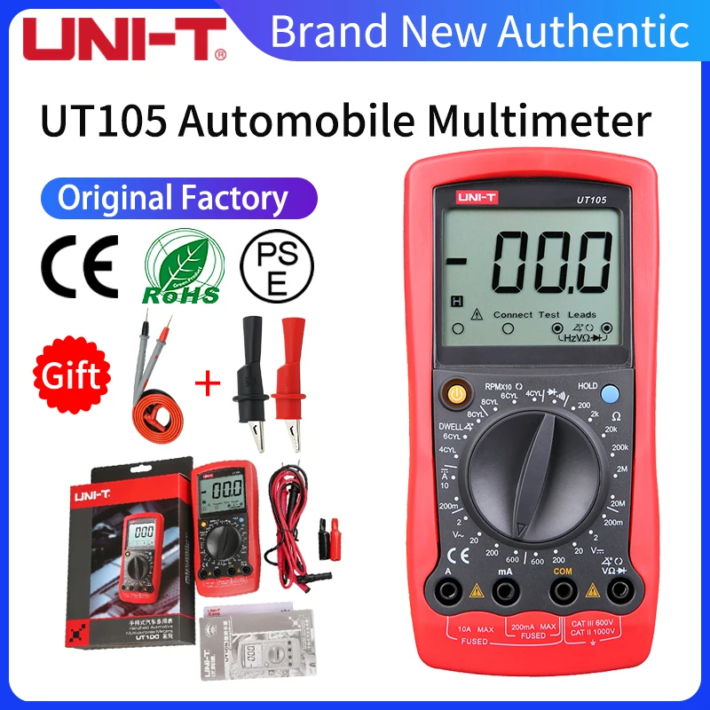 UNITUT105UT107UT109LCDAutomotiveHandheldMultimeterACDC