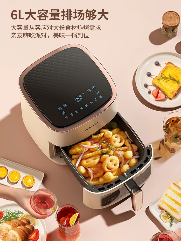 household kitchen Air fryer  intelligent large-capacity visual no-turn-over oil-free multi-functional electric oven machine  new 3
