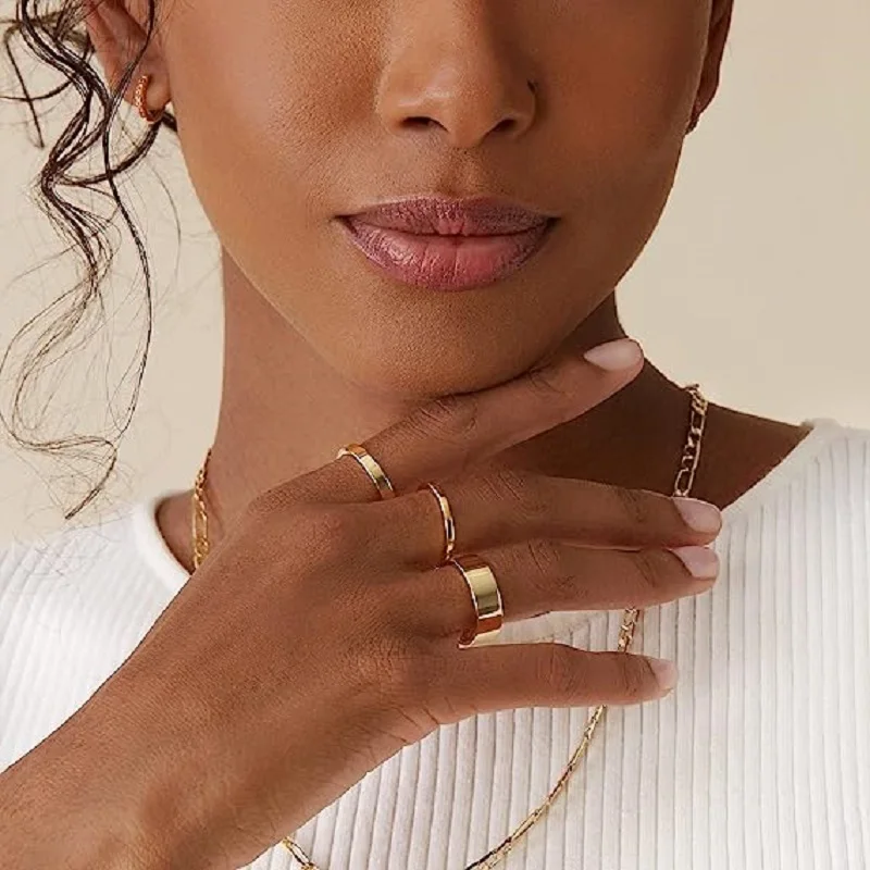VQYSKO 여성을위한 혼합 컬러 쌓을 수있는 반지 Dainty Stackable Rings Boho Style Jewellery Everyday Rings