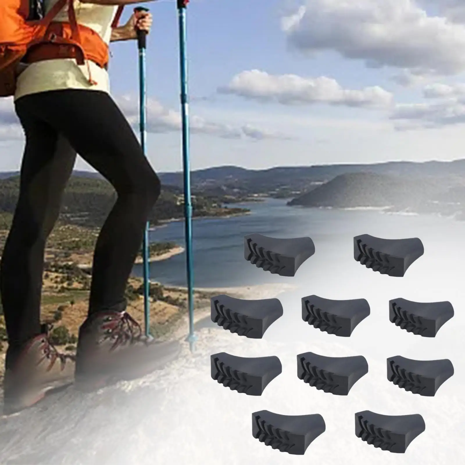 

10 наконечников для походных прогулочных тросов с захватом для сцепления, амортизирующие