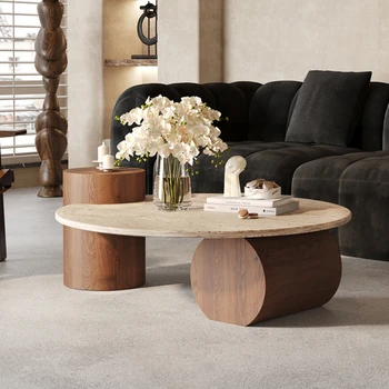 Travertine Stone Side Table 1