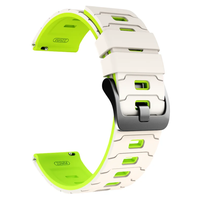 Versatile 22mm Sports Strap Replacement - Durable Rubber Bracelet