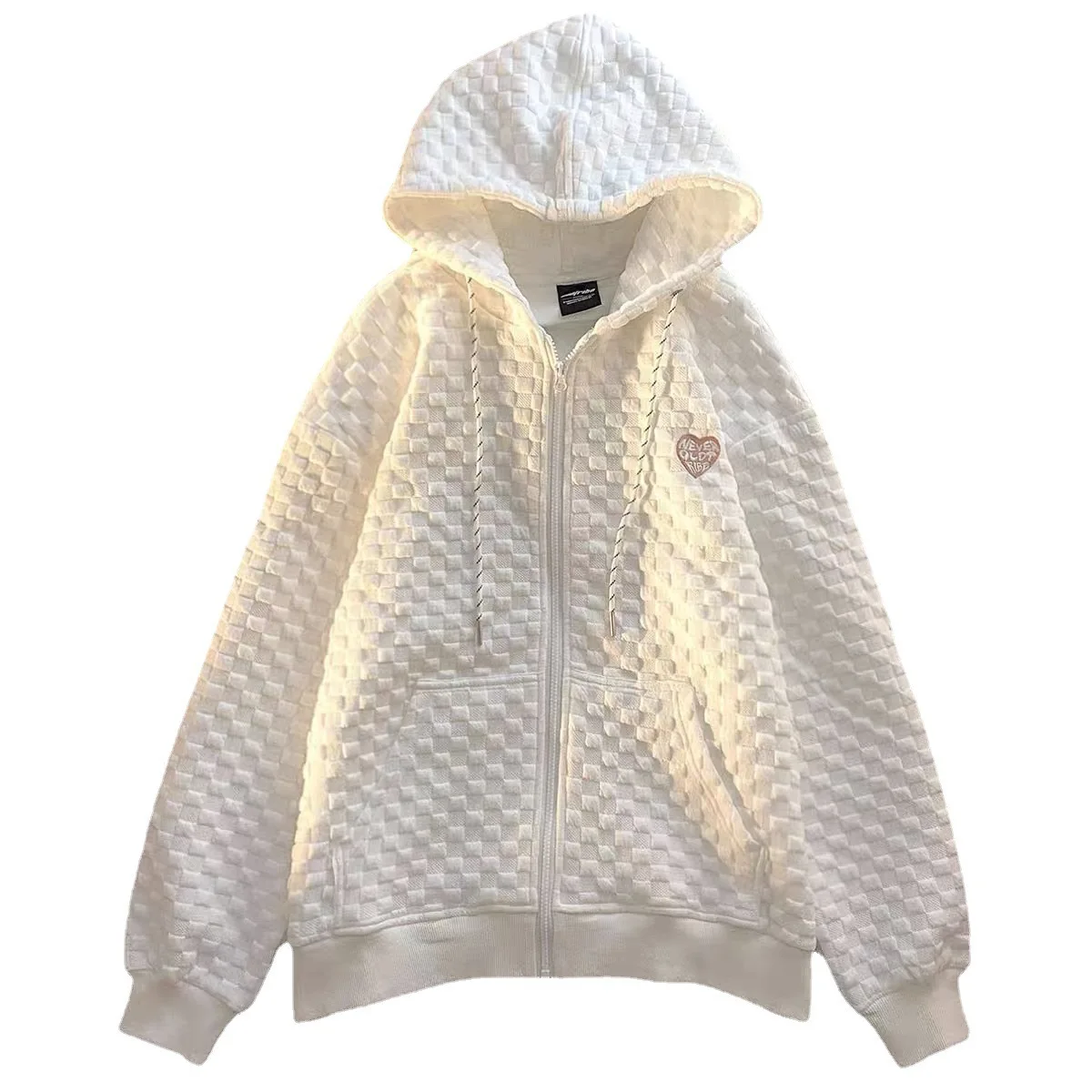 Women Loose Velveteen Lined Sweatshirt Fashion Jackets Streetwear Hooded Coats Oversize Basic Hoodies Zip Up Y2K Tops