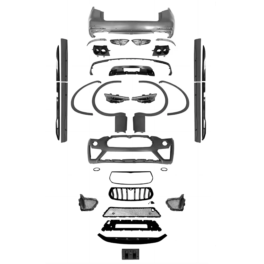 Kit Completo Per Maserati Levante16-21 Aggiornamento Al Nuovo 2022 Trofeo Style Paraurti Anteriore Posteriore Minigonne Laterali Fender Flares Fari