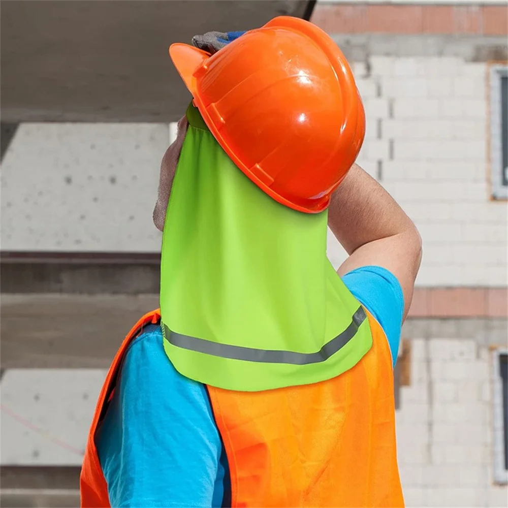 Summer Sunshade Safety Hard Hat Cover Neck Shield UV Protection Cover  Reflective Stripes Construction Workers Outdoor Fishing