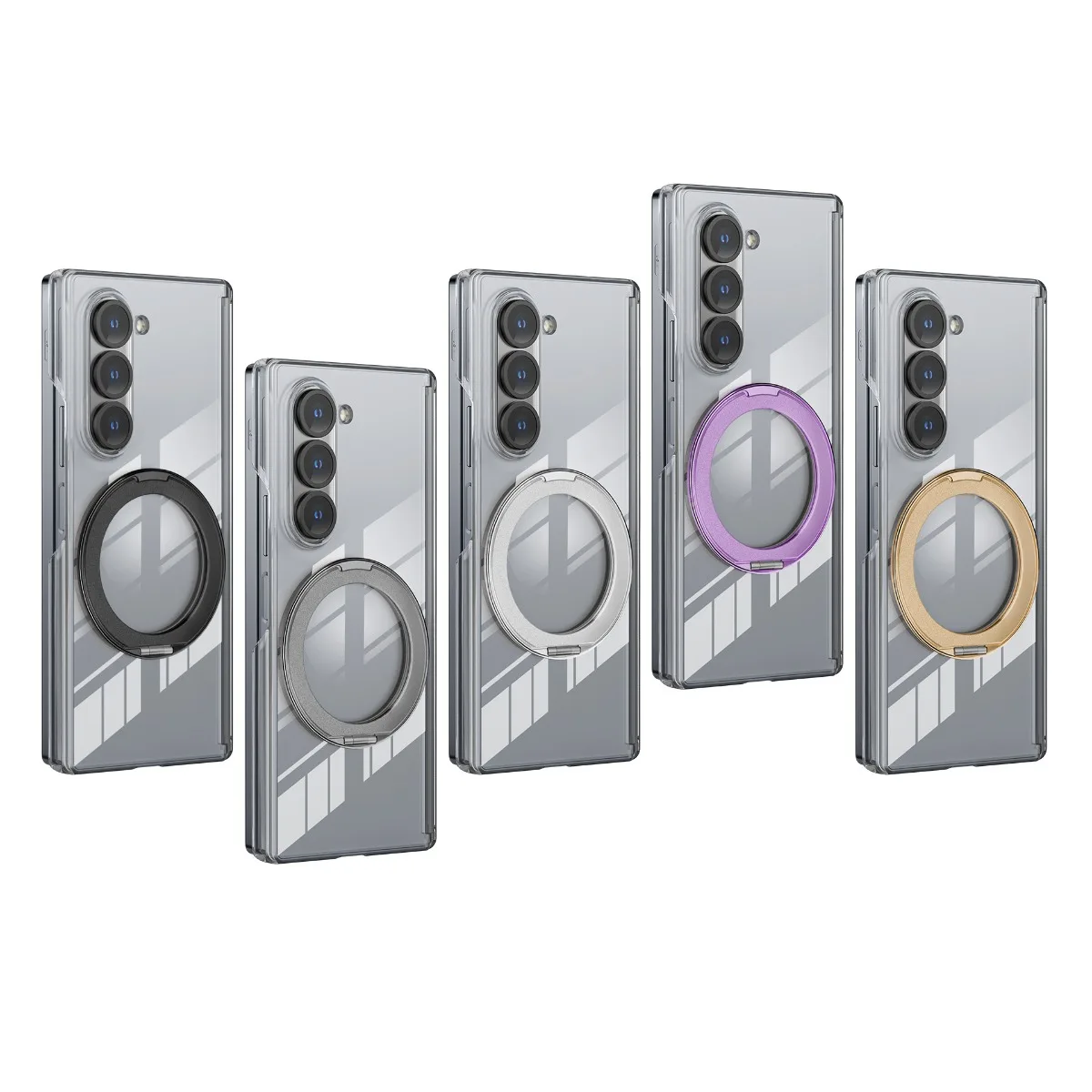 360° Transparent Rotating Holder with Magnetic Attraction - Protective Phone Shell