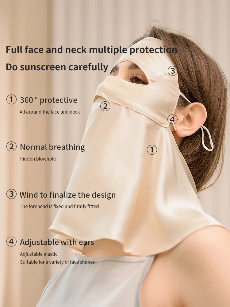 mulberry-silk-mask-neck-protection-one-summer-thin-sunscreen-veil-women's-face-mask-cycling-sunshade-scarf