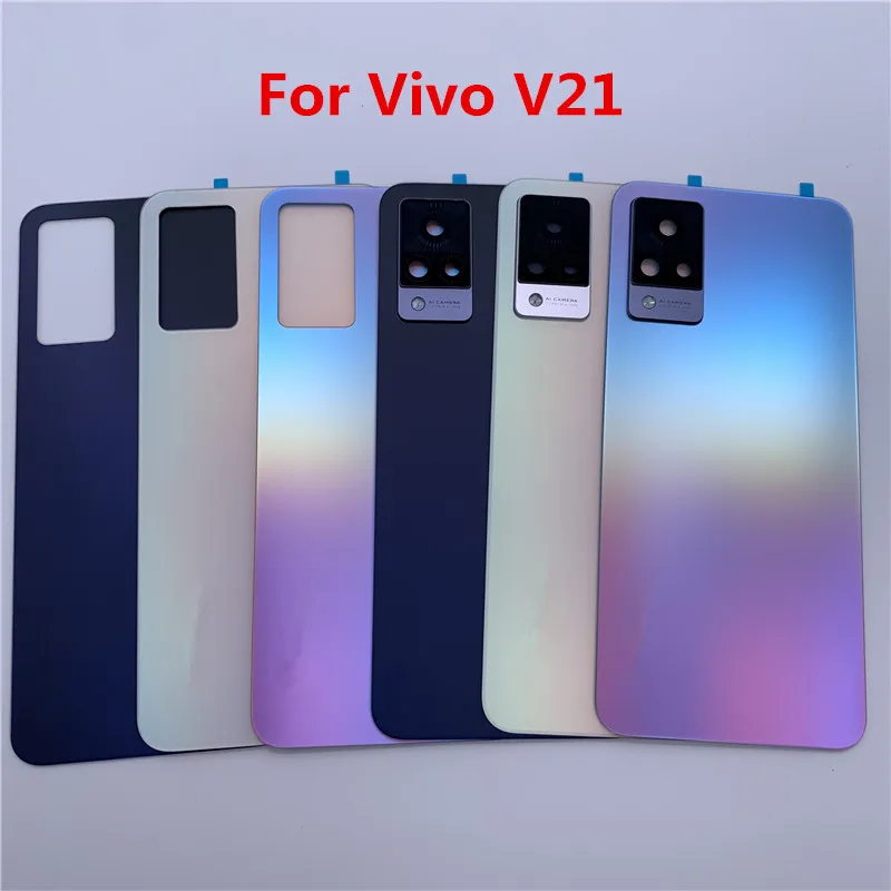 

V 21 Housing For Vivo V21 4G 5G 6.44" Battery Cover Repair Replace Back Door Phone Rear Case + Logo Camera Lens