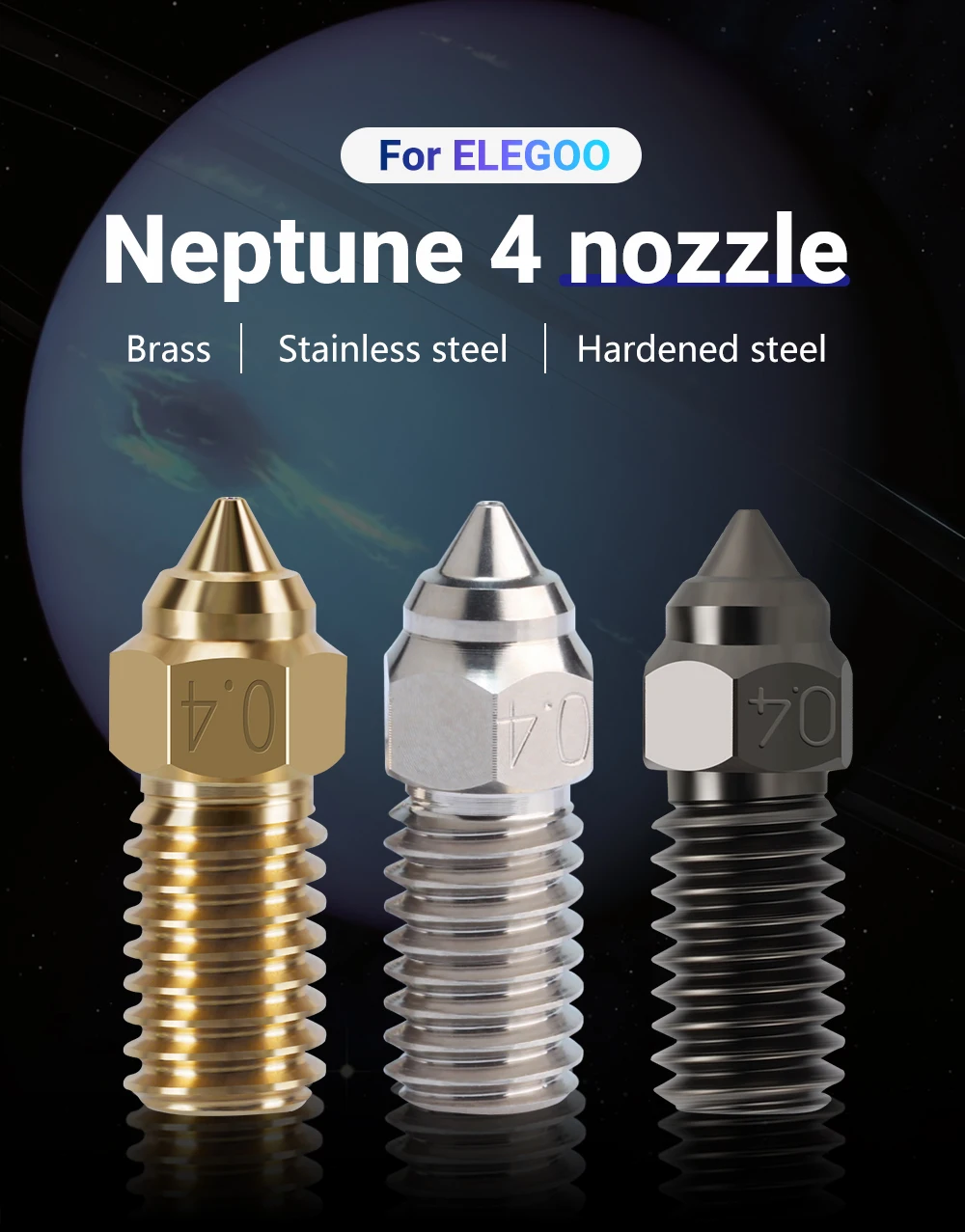 Elegoo Neptune 4 / 4 프로용 CHT 깍지, 깍지 경화, 스테인레스 스틸, 황동, 도매 직송, 10 개