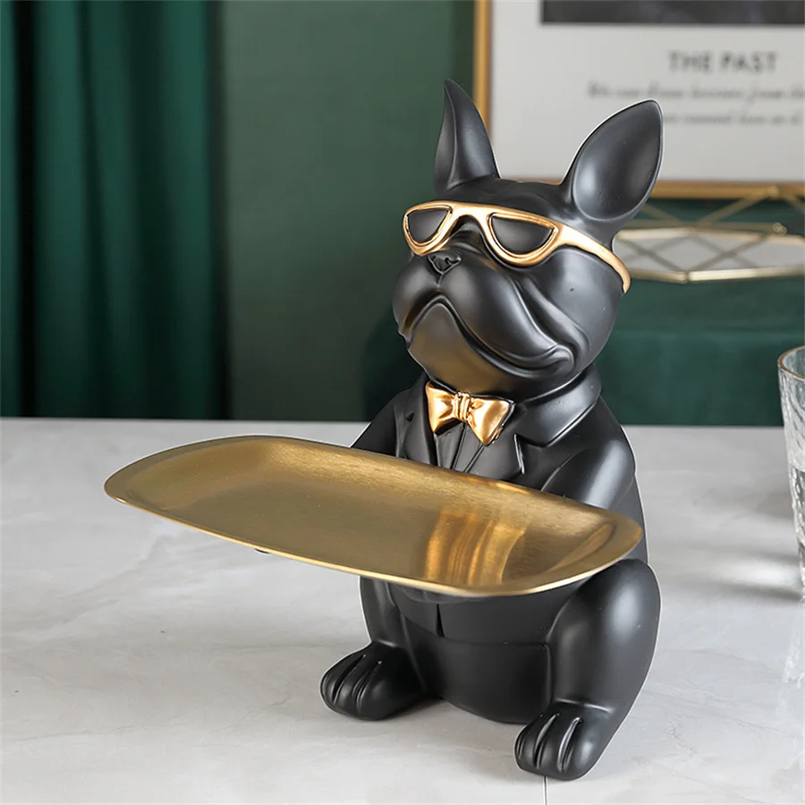 Nordic Fashion Art French Bulldog Animal Figurines Resin