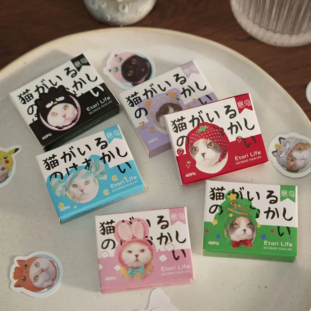 

Hand Account Notebook Cellphone Decorative Stationery Stickers Set Jounary Diary Stickers Kawaii Kitty Sticker Sealing Stickers