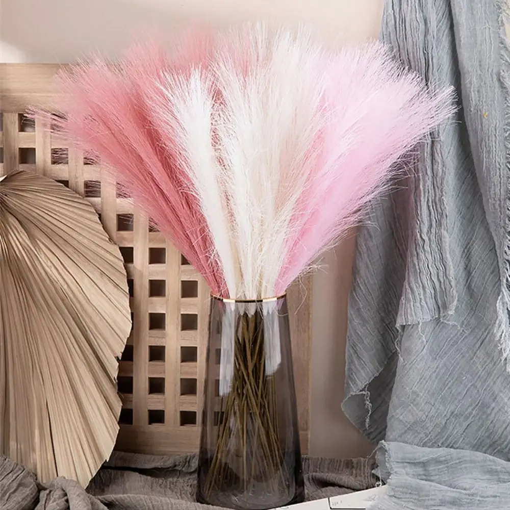 10 Stück/Set 55CM Flauschiges Pampasgras Boho-Deko Blume Künstliche Pflanze Simuliertes Schilfgras für Hochzeit und Heimdekoration – Detail 11