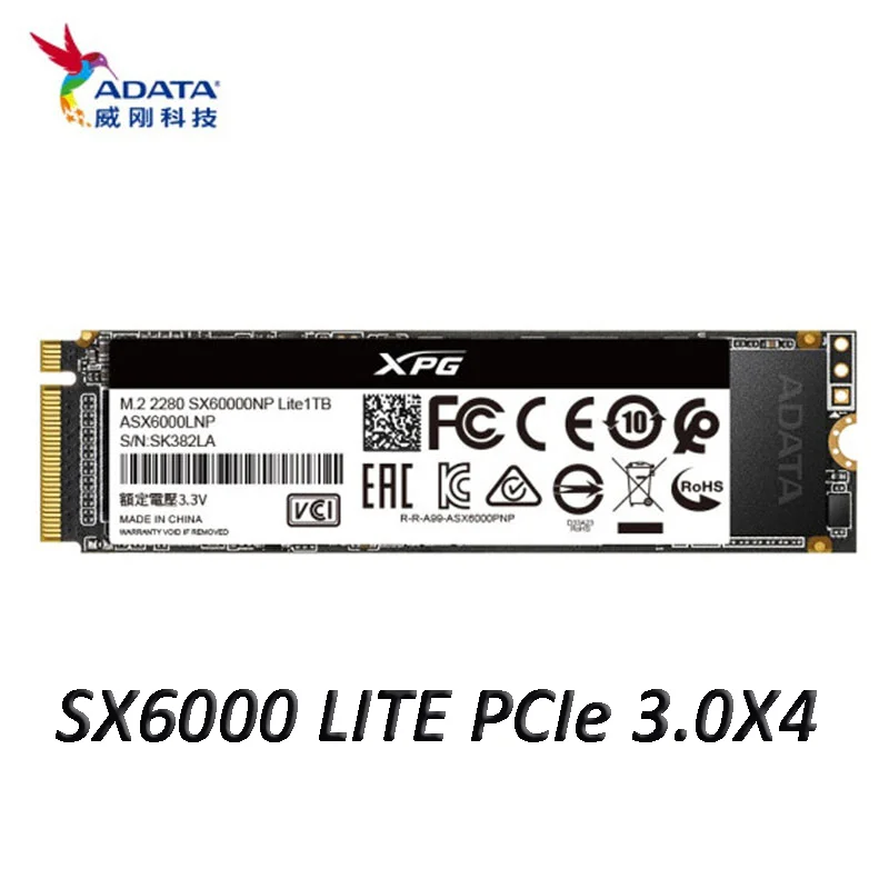 ADATA XPG SX6000 Lite 256GB 512GB 1TB Solid State Drive - PCI Express 3 ...