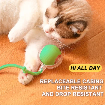 1PCS Cat Interactive Ball Toys Electric Automatic Rolling Ball Toys Rechargeable Self Rotating Ball Anti-Depression Pet Toy 2024 3